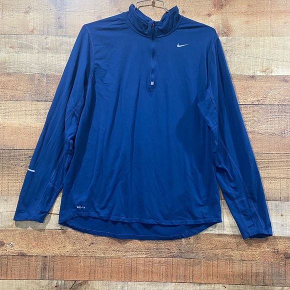 Nike Navy Blue 1/2 Zip Running Shirt Size XL - Picture 1 of 4